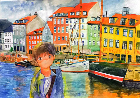 Dumi in Coppenhagen Watercolor